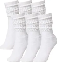 Brubaker Uni 6er Pack Slouch Socken Weiss Gr. 35/38
