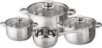 7tlg Edelstahl-Kochtopf-Set Topfset Kochtopf Stielkochtopf Kasserolle Topf