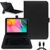 Tastatur Tasche Samsung Galaxy Tab A8 Bluetooth Hülle Keyboard QWERTZ Tastatur, Farben:Schwarz