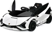 Lamborghini 12 V Kinder Elektroauto Sian FKP 37, mit 2,4 Ghz Fernbedienung & Sicherheitsgurt, Kinderauto, Kinderfahrzeug mit Licht & Musik & Hupe, Elektrofahrzeug für Kinder ab 3 Jahre (Weiß)