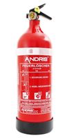 ANDRIS® Feuerlöscher 2L ABF Fettbrand Schaum-Kombi-Löscher EN3, Aluminiumgehäuse mit Prüfnachweis