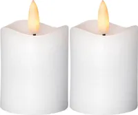 BEST SEASON Plameň sviečky LED s časovačom 5x7,5cm biely 2 ks