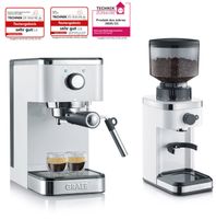 Graef Set Espressomaschine und Kaffeemühle weiß