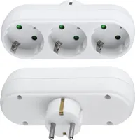 2X 3-Fach EU Steckdosenadapter,3-fach Rund Mehrfachstecker Mehrfachsteckdose Verteiler Steckdosen