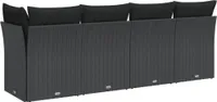 vidaXL Gartensofa mit Kissen 4-Sitzer Schwarz Poly Rattan