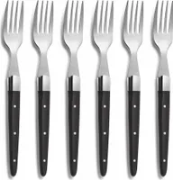 Comas ACR Black jedálenská vidlička sada 6 ks, steaková vidlička, vidlička na mäso, nerezová oceľ, akryl, čierna, 21 cm, 6335