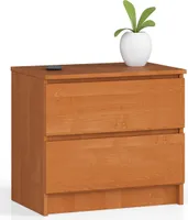 Nachttisch AKORD K60 in der Farbe Erle mit 2 Schubladen B60 x H55 x T40 cm