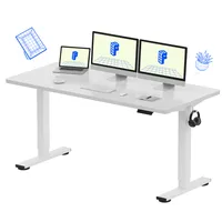 FlexiSpot Höhenverstellbarer Schreibtisch 160x80cm, 100 kg Tragkraft, mit Anti-Kollisionsschutz, Einteilige Tischplatte, 4 Memory-Funktion (Weiß)