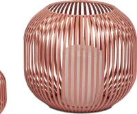 Windlicht Wili Stäbe in Kugelform H. 18cm rosa apricot aus Metall Formano F25