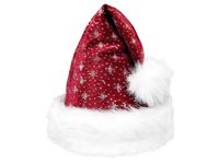 6 Stück Weihnachtsmützen Nikolaus-Mütze mit Pelzrand und glitzer rot 01 NEU 