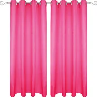 Gardine mit Ösen 140x145 cm ( Breite x Länge ) in Pink, blickdichter Vorhang, Ösenvorhang in vielen Variationen