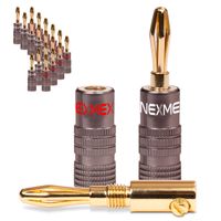 20x Bananenstecker NEXMEX 24K vergoldet High End Stecker Banana Kabel bis 6mm²