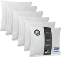 LILENO HOME 6er Set Kissenfüllung 30x30 cm - 40°C waschbares Innenkissen geeignet für Allergiker - Polyester Kisseninlet als Couchkissen, Sofa Kissen, Cocktailkissen und Kopfkissen