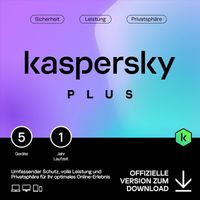 Kaspersky Plus | 5 Geräte | 1 Jahr | Windows / Mac / Mobile | Download-Version