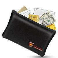 Ohnivzdorná taška na dokumenty Ohnivzdorný trezor na peníze, vodotěsný, černý, 27 * 16 cm