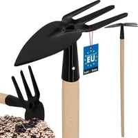 KOTARBAU® Hacke aus Stahl Gartenhacke mit Holzstiel 103 cm Schwarz Handhacke mit 3 Zinken Garten Hacke Pflanzhacke Unkrauthacke Gartenharke Herzhacke Gartenwerkzeug mit Stiel Gartengeräte Gartenhacken