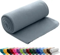 WOMETO Polární fleecová deka 130x160 cm, certifikovaná OEKO-TEX, váha cca 400 g, s antipillingem a osnovním lemem - barva šedá