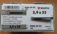 Art. 02063932 Würth Zebra Pias Bohrschraube Flachkopf Schrauben 3,9x32 AW 20, 100 Stück