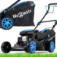 Hexwelt Benzin Rasenmäher mit Antrieb | Schnittbreite 46cm | Mulchfunktion | 45L | 2,6 kW Benzinmäher | 8 Stufen (25-75mm) | ultraleicht, kompakt