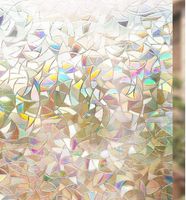 Haton 3D Fensterfolie Selbsthaftend Blickdicht Dekorfolie Regenbogen Effekt Sichtschutzfolie Ohne Klebstoff Statisch Wiederverwendbar UV-Blockierung Blume für kinderzimmer Küche Büro 90 × 200 cm