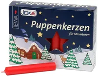 1 balení EWA Jeka - 20 svíček pro panenky - Ø 10 mm délka 65 mm - 20 / 100 červených