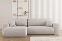 Sofa w kształcie L CAPRI narożnik, tkanina Neve, wiele kolorów Perłowy Lewostronny