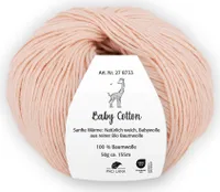 Pro Lana BABY Baumwolle 50 g 100 % Baumwolle Babywolle speichelecht 155 m, Farbe:032 - puder
