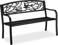 relaxdays ławka ogrodowa 10030989_46 czarny metal 127,0 cm