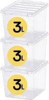 3er-Set SmartStore Aufbewahrungsbox – 3L mit Deckel Classic