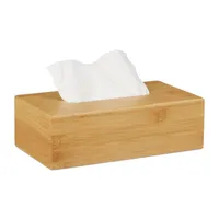 relaxdays kosmetický box na kapesníky bambus 27,5 cm