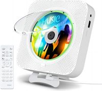 Tragbarer CD Player mit Bluetooth, Wandmontierbares CD Player Eingebaute HiFi-Lautsprecher mit Fernbedienung MP3-Musik-Player