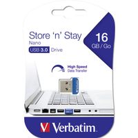 Verbatim Store `n` Stay NANO - USB-Flash-Laufwerk - 16 GB - USB 3.0 - Blau