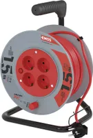 EMOS 4-er Mini-Kabeltrommel 15m, 4-fach Kabelrolle, Indoor Leitungsroller mit Kurbel, Überhitzungsschutz, 2300 W, IP20 , P19515