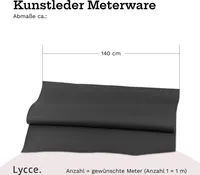 Lycce Kunstleder Meterware soft | 68.000 Scheuertouren | 1 lfm x 1,40 m breiter Polsterstoff für versch. DIY Projekte, als Möbelstoff & zur Reparatur | hohe Lichtechtheit | 430 g / m² | versch. Farben, Farbe:dunkelgrau