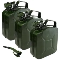 Benzinkanister Metall 20 Liter, Kraftstoffkanister, UN-zertifizierter  Diesel Kanister mit Sicherheitsverschluss 3A1 olivegrün, 46x37x16 cm