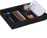 relaxdays Schreibtischorganizer Bambus stapelbar