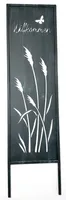 Kobolo Gartenstecker Gartentafel Gartenschild Schild Wohndeko Spalier Bodenstecker - WILLKOMMEN - schwarz - 30x93cm - Eingangsbereich Garten Terrasse