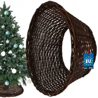 KOTARBAU® Weihnachtsbaum Rock aus Weide Ø 60 cm, Dunkel Braun Christbaumständer aus Rattan Natur, Weihnachtsbaumkorb, Weihnachtsbaumständer Hülle, Deko Tannenbaumständer Standfuß