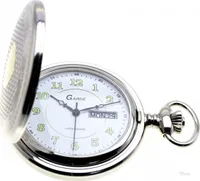 Klassische Savonette Taschenuhr Ruhla quartz mit Kette, auf Wunsch Gravur 8696-3