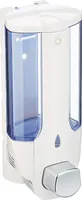 Seifenspender (zur Wandmontage, nachfüllbarer Flüssigseifenspender, Lotionspender aus Kunststoff, Volumen: ca. 380 ml) weiß