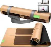 BACKLAxx® Kork Yogamatte mit Naturkautschuk inkl. Mattengurt - Nachhaltige Sportmatte (Fitnessmatte) rutschfest schadstofffrei mit Anti-Rutsch-Zonen