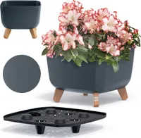 Blumentopf Dekotopf auf Beinen Blumen 29 cm Pflanztopf Für Das Haus, Den Garten Anthrazit