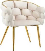 MODFU Wohnzimmerstühle, Esszimmerstühle, Make-up-Stühle, Metallbeinstühle, beige Stühle, Bubble-Stühle, moderne, modische Luxus-Samtstühle