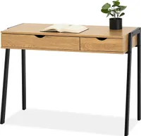 Schreibtisch ERCHIS – schwarz/Eiche