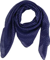 Baumwolltuch - blau - navy Lurex silber - quadratisches Tuch