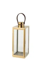 J-Line Laterne Viereckig Metall/Glas Gold