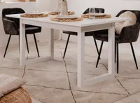 Esstisch "Malta" in weiß Küchentisch ausziehbar 160 - 200 x 90 cm bis 8 Personen