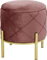 Pouf AKORD SAVANA aus Samtstoff mit Stauraum in Rosa Durchmesser 37 cm Höhe 40 cm