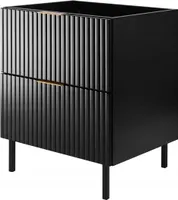 RODAN | Waschbeckenunterschrank - 60cm | Schwarz Matt - B/HT 60/77/46cm | Badmöbel, MDFplatte, Badezimmerschrank, Badezimmermöbel