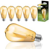 LUMILED 6x ST64 E27 LED Lampe Vintage Edison Glühbirne 6W Entspricht 60W 660lm Glas Leuchtmittel  2200K Amber Retro Warmglow Birne 360° Filament